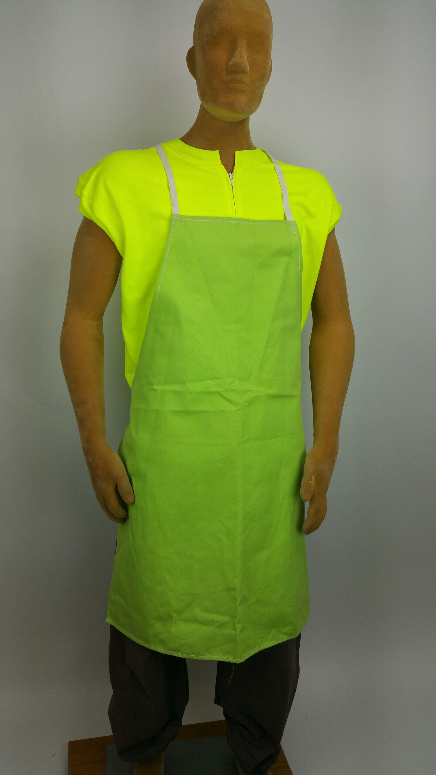 APRON BARRWELD® FR LIME YELLOW CTN TWILL TAPE - Latex, Supported
